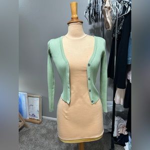 Light green button up cardigan